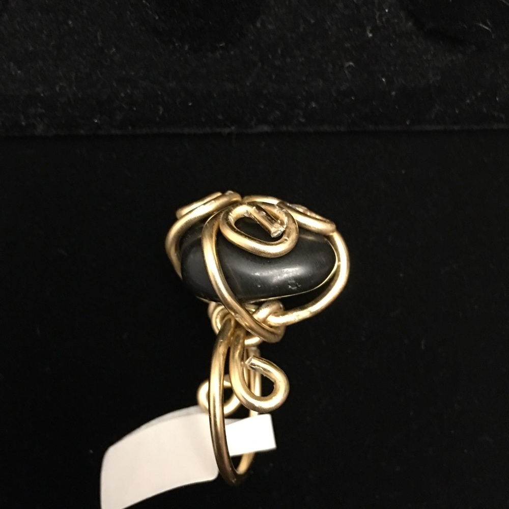 Original Adjustable Black Stone Ring - image 1